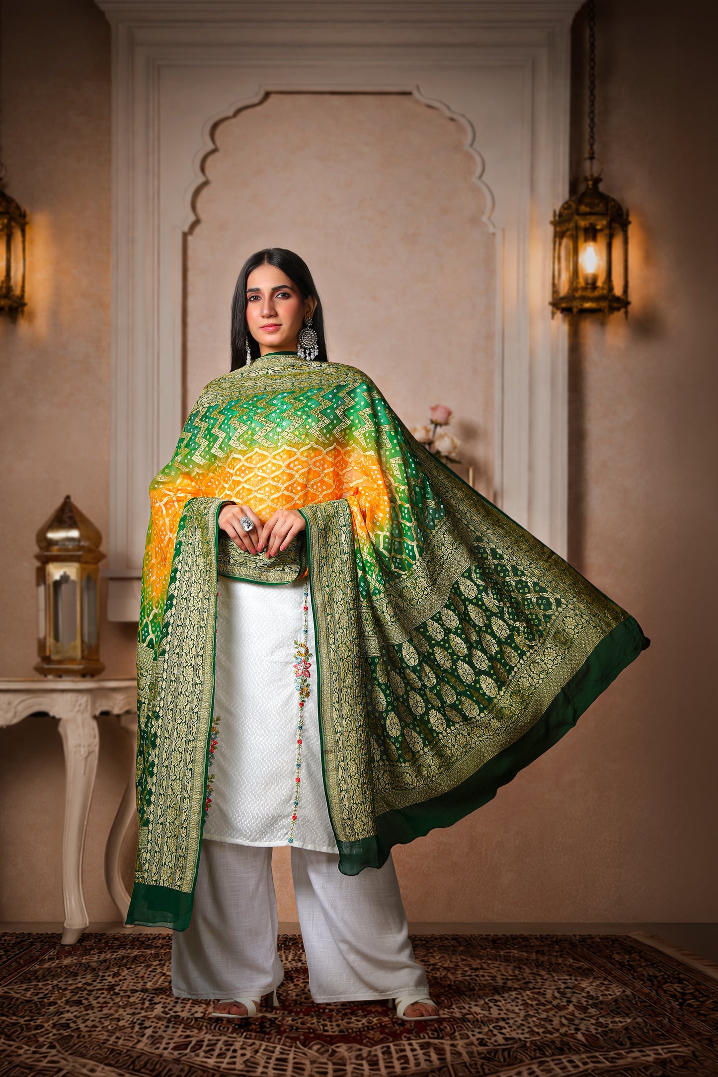 Vasundhara – Rai Bandhani Khaddi Georgette Dupatta