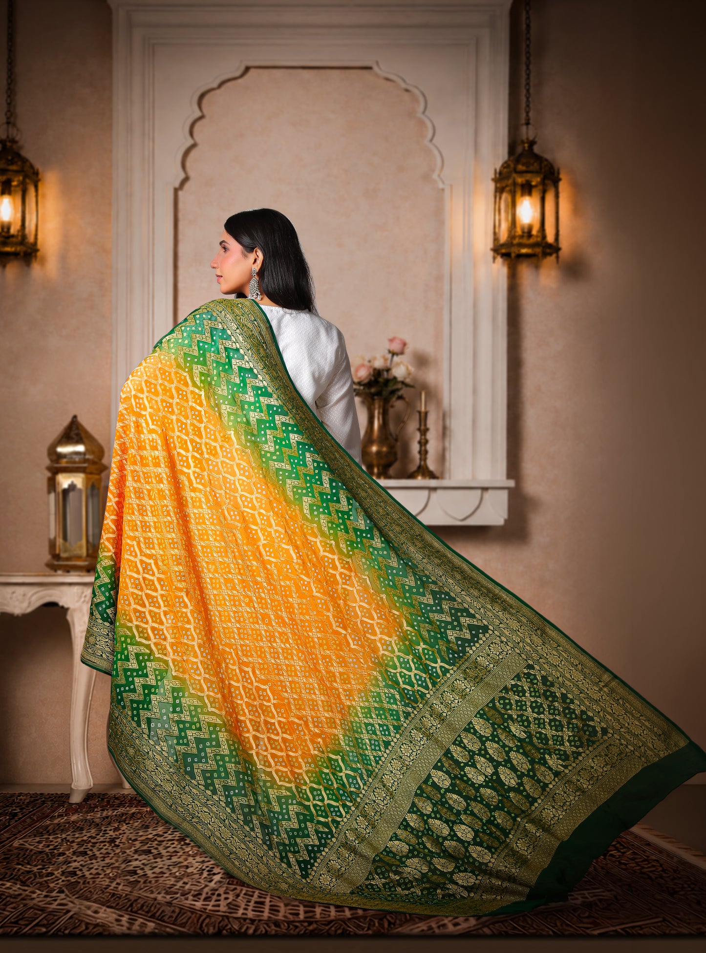 Vasundhara – Rai Bandhani Khaddi Georgette Dupatta