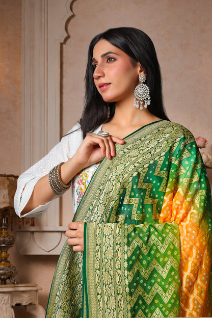 Vasundhara – Rai Bandhani Khaddi Georgette Dupatta