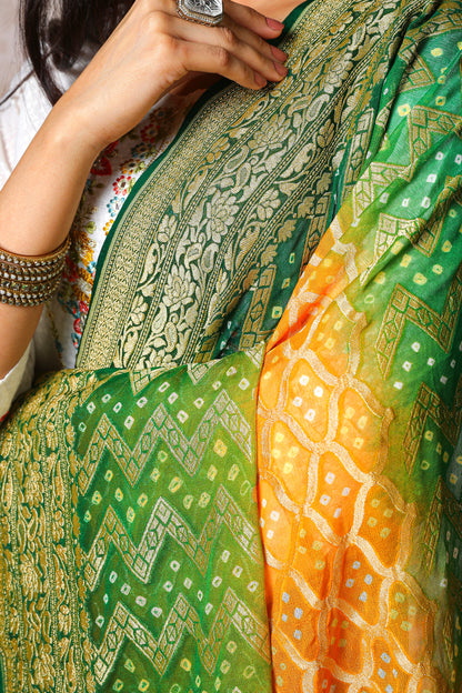 Vasundhara – Rai Bandhani Khaddi Georgette Dupatta