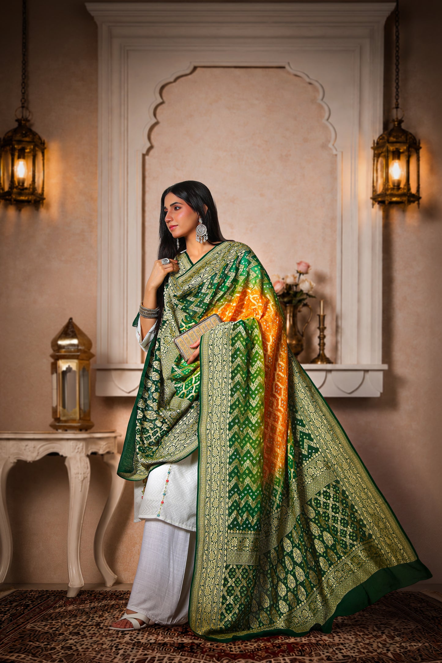 Vasundhara – Rai Bandhani Khaddi Georgette Dupatta