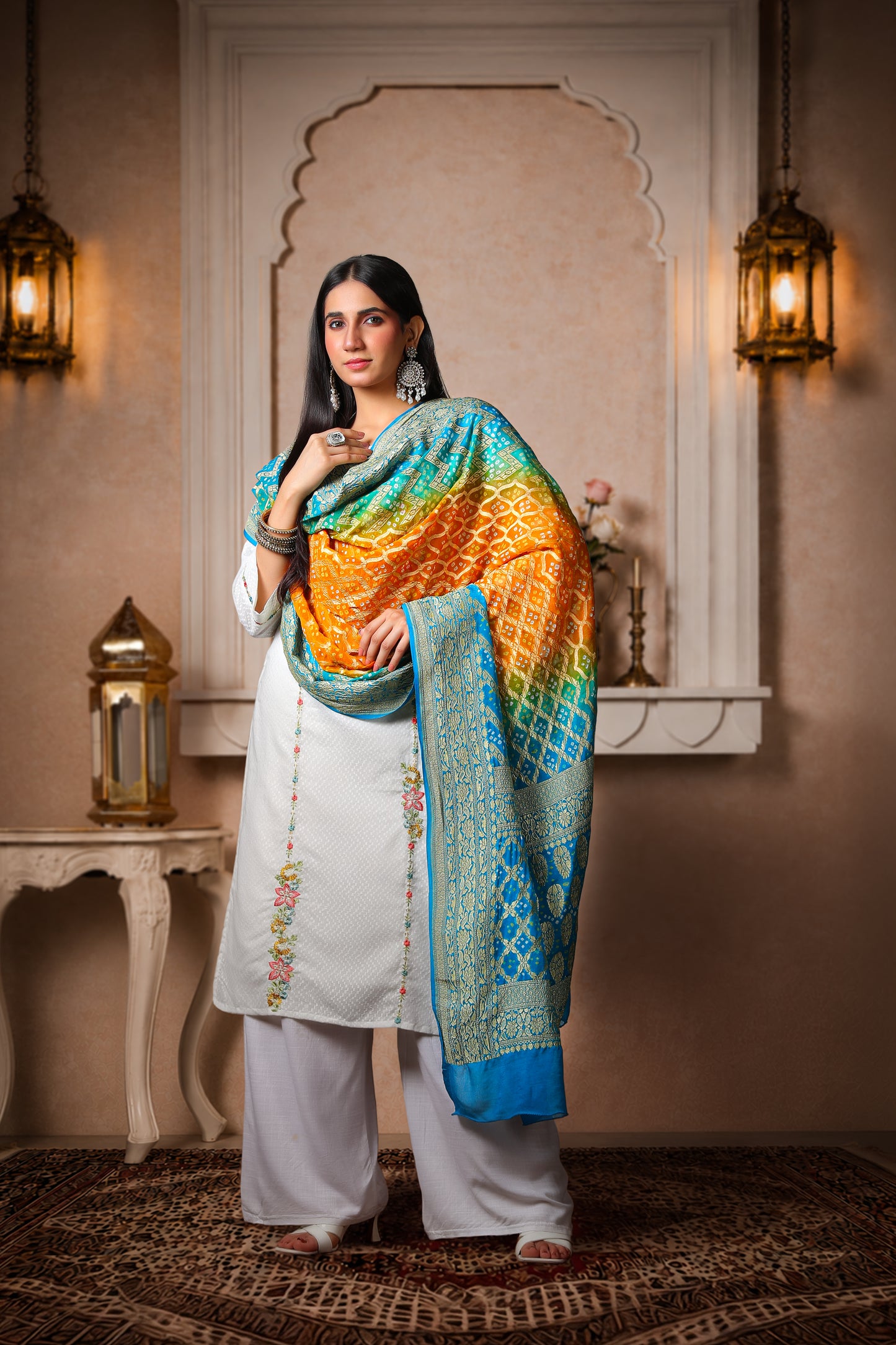 Meghdoot – Rai Bandhani Ombre Dupatta