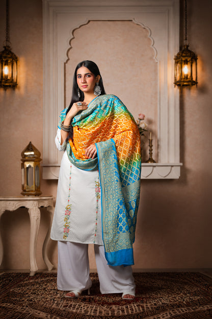 Meghdoot – Rai Bandhani Ombre Dupatta