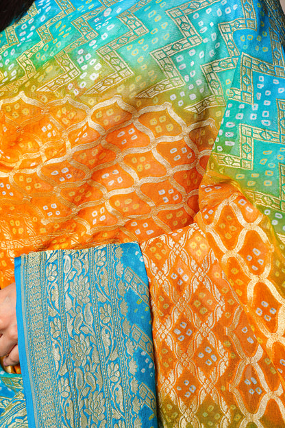 Meghdoot – Rai Bandhani Ombre Dupatta