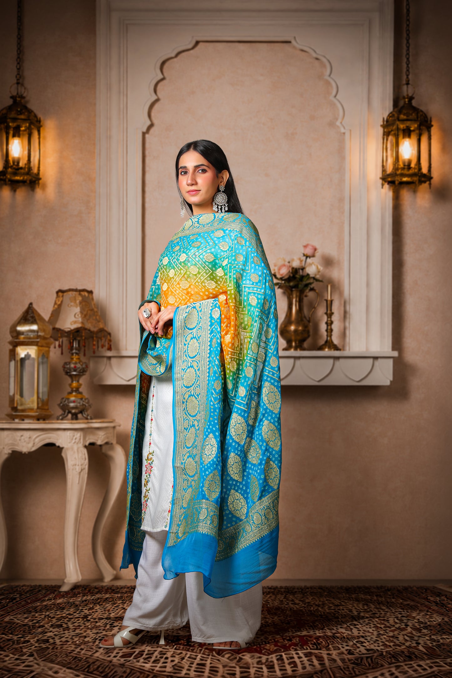 Bindu – Rai Bandhani Dupatta with Round Booti