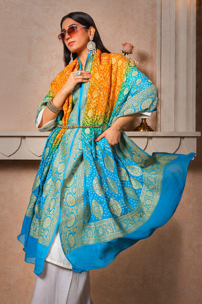 Bindu – Rai Bandhani Dupatta with Round Booti