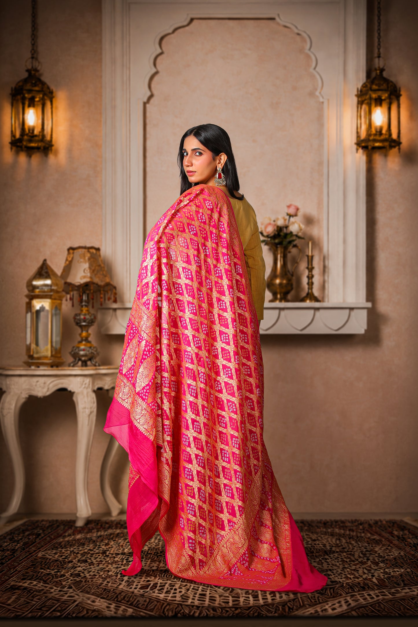 Rangrez – Pure Khaddi Georgette Rai Bandhani Dupatta