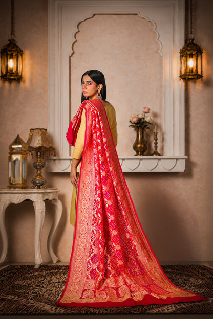Raas – Pure Khaddi Georgette Rai Bandhani Dupatta
