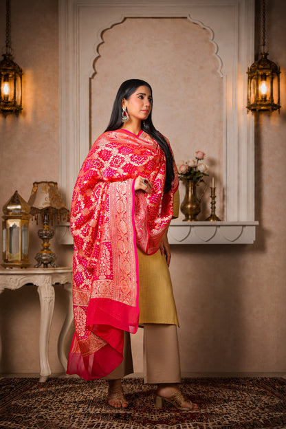 Raas – Pure Khaddi Georgette Rai Bandhani Dupatta