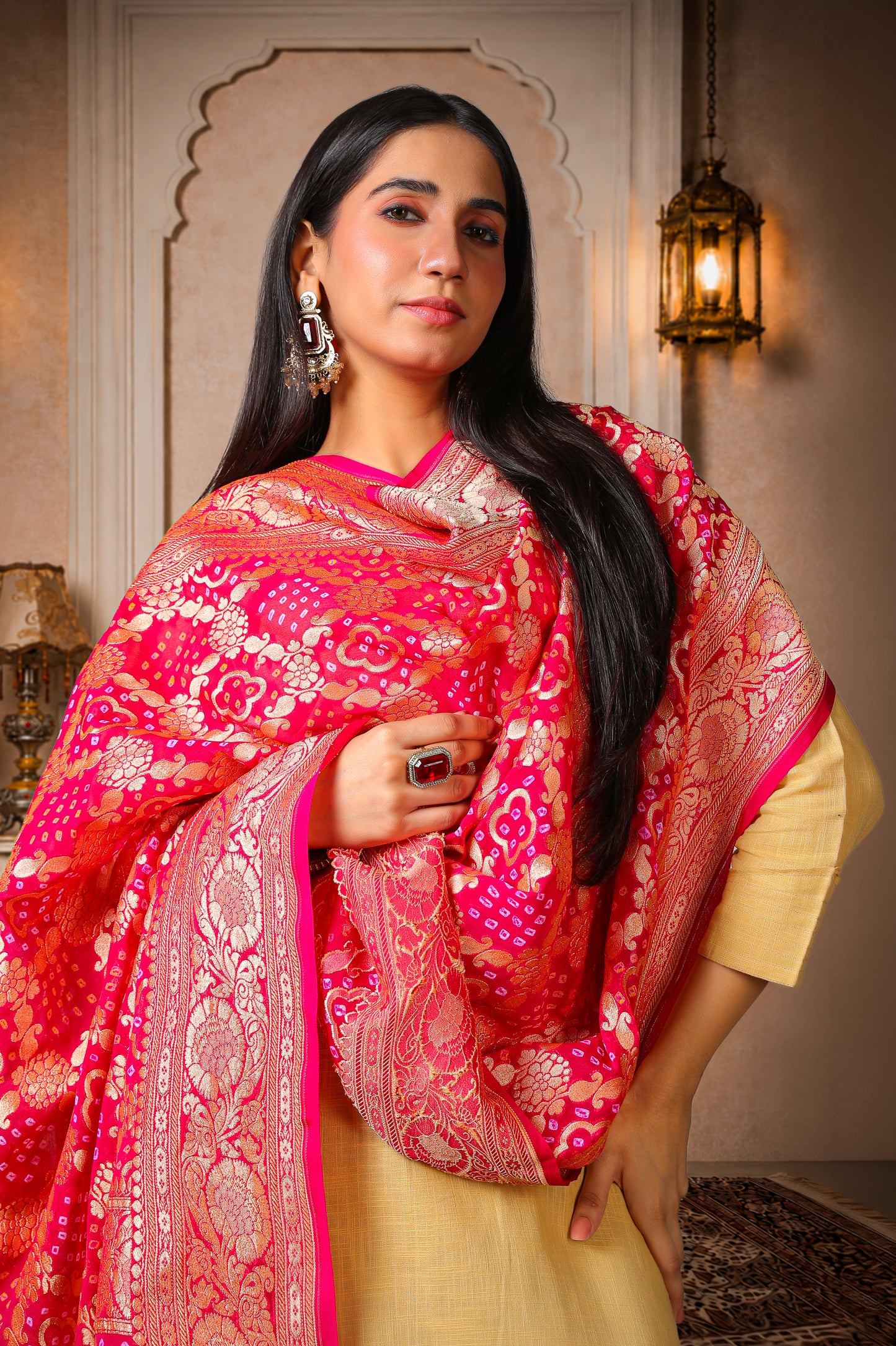 Raas – Pure Khaddi Georgette Rai Bandhani Dupatta