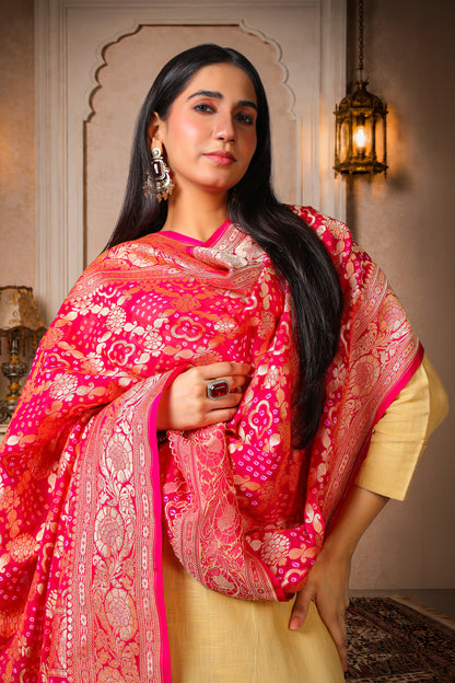 Raas – Pure Khaddi Georgette Rai Bandhani Dupatta