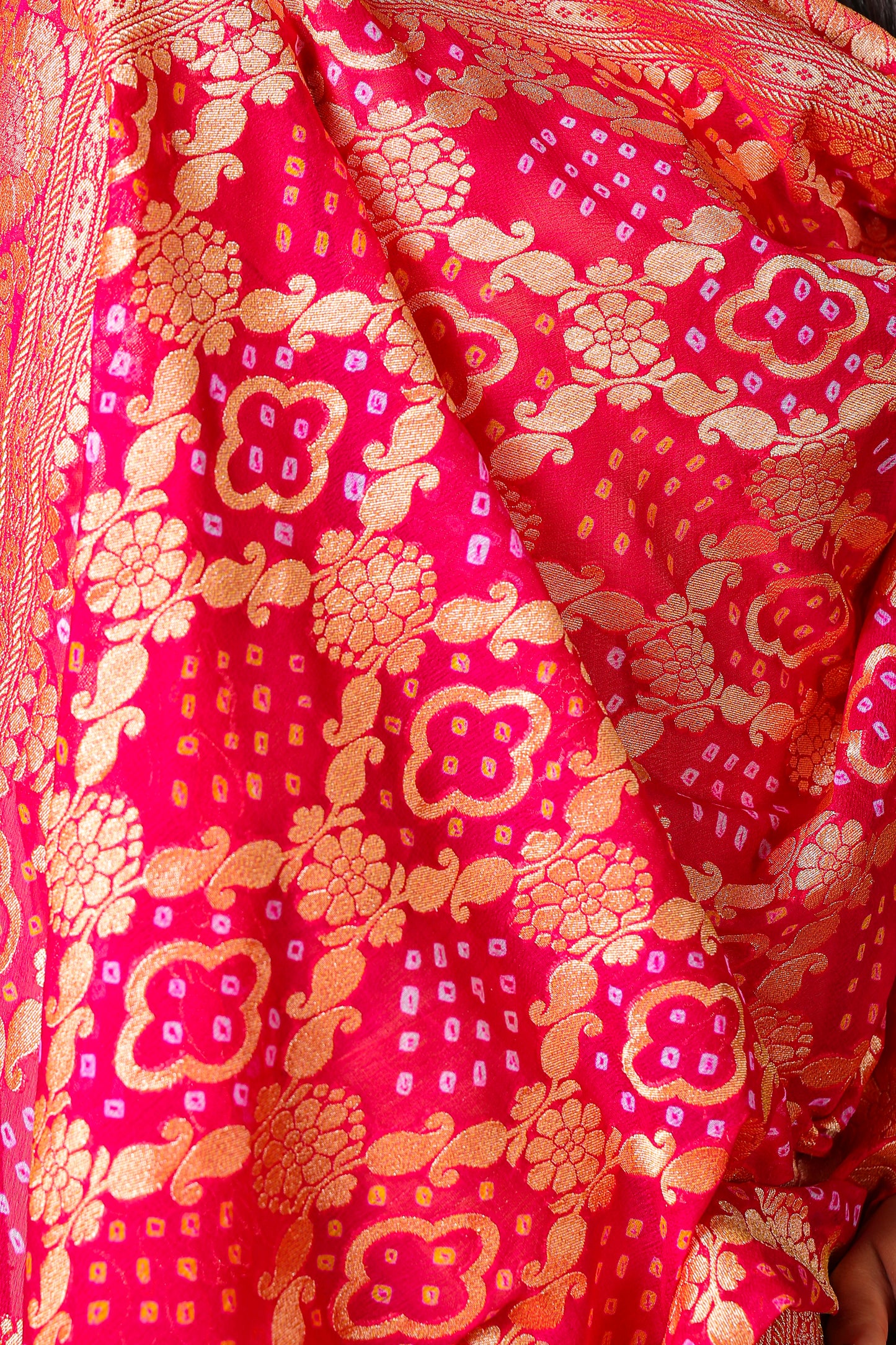 Raas – Pure Khaddi Georgette Rai Bandhani Dupatta
