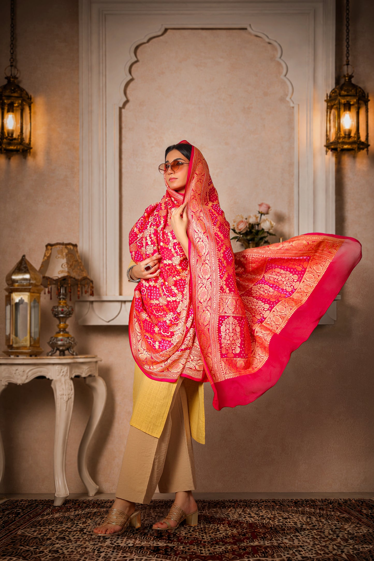 Raas – Pure Khaddi Georgette Rai Bandhani Dupatta