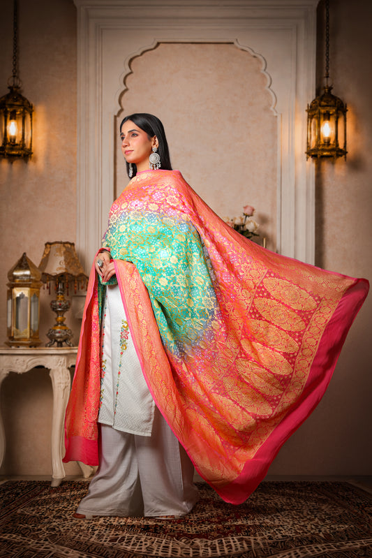 Gulbahar – Ombre Rai Bandhani Dupatta